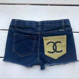 Girls Denim Distressed Custom Shorts Girls Size 7